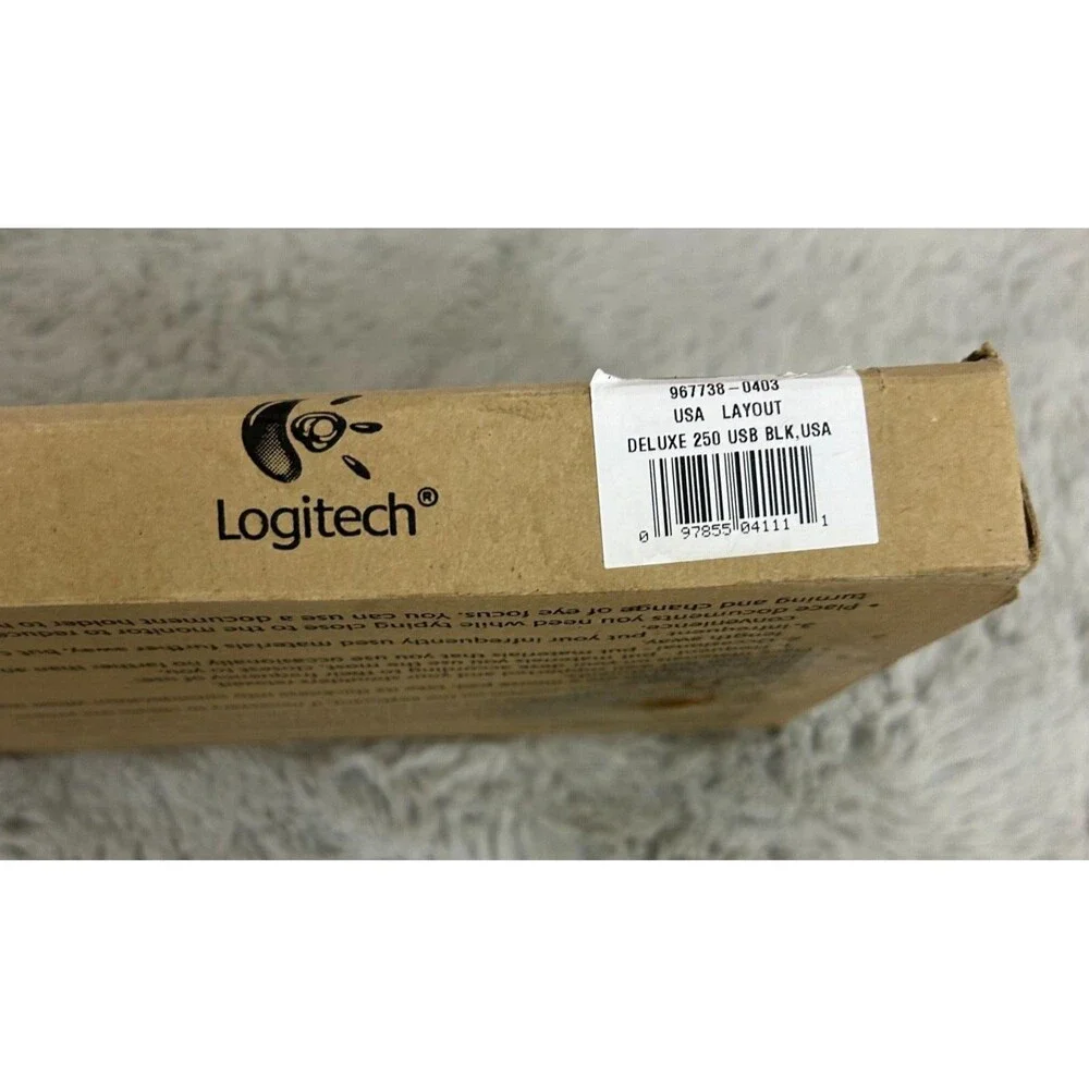 LOGITECH Y-UT76 Deluxe 250 USB Wired Desktop Keyboard - Black - New in O…